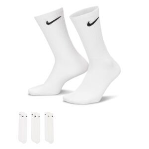 Nike Everyday Lightweight Crew 3-Pack Socks White - Unisex - Ponožky Nike - Bílé - SX7676-100 - Velikost: M
