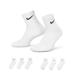 Nike Everyday Cushioned Ankle 6-Pack Socks White - Unisex - Ponožky Nike - Bílé - SX7669-100 - Velikost: XL