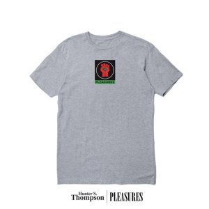 Pleasures Badge Tee Heather Grey - Pánské - Triko Pleasures - Šedé - P22W053-GREY - Velikost: L