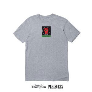 Pleasures Badge Tee Heather Grey - Pánské - Triko Pleasures - Šedé - P22W053-GREY - Velikost: XL