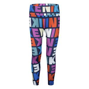 Nike Girls Block Print AOP Leggings Obsidian - Dětské - Legíny Nike - Vícebarevné - 36K674-695 - Velikost: 4