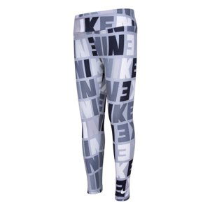 Nike Girls Block Print AOP Leggings Light Smoke Grey - Dětské - Legíny Nike - Šedé - 36K674-G6U - Velikost: 5