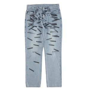 Pleasures Plop 5 Pocket Denim Washed Blue - Pánské - Kalhoty Pleasures - Modré - P23SP040-BLUE - Velikost: 34