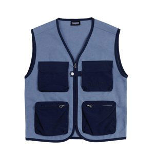 Pleasures Beagle Hunting Vest Slate - Pánské - Vesta Pleasures - Modré - P23SP017-SLATE - Velikost: L