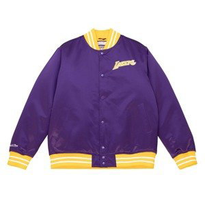 Mitchell & Ness LA Lakers Heavyweight Satin Jacket Purple - Pánské - Bunda Mitchell & Ness - Fialové - OJBF3413-LALYYPPPPURP - Velikost: M