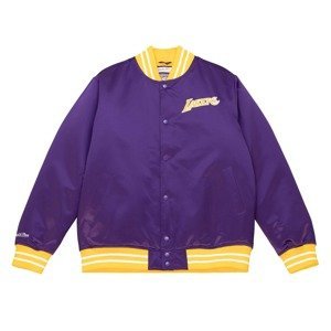 Mitchell & Ness LA Lakers Heavyweight Satin Jacket Purple - Pánské - Bunda Mitchell & Ness - Fialové - OJBF3413-LALYYPPPPURP - Velikost: L