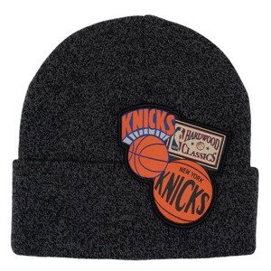 Mitchell & Ness NBA New York Knicks XL Logo Patch Knit Hwc - Unisex - Čepice Mitchell & Ness - Černé - HCFK4341-NYKYYPPPBLCK - Velikost: UNI