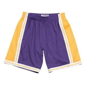 Mitchell & Ness NBA LA Lakers 84-85 Swingman Road Shorts - Pánské - Kraťasy Mitchell & Ness - Fialové - SMSHGS18235-LALPURP84 - Velikost: L
