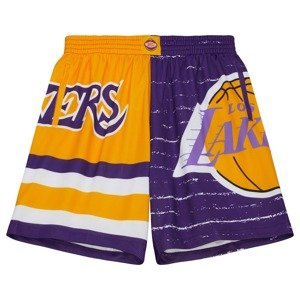 Mitchell & Ness NBA LA Lakers Jumbotron 3.0 Shorts - Pánské - Kraťasy Mitchell & Ness - Žluté - PSHR4984-LALYYPPPMTWH - Velikost: L