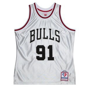 Mitchell & Ness NBA Chicago Bulls Dennis Rodman 75th Anniversary Platinum Collection Swingman Jersey - Pánské - Dres Mitchell & Ness - Bílé - SMJY4758