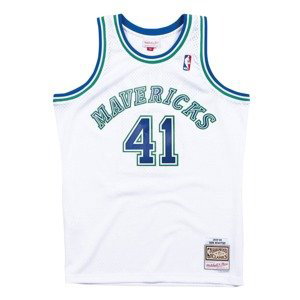 Mitchell & Ness NBA Dallas Mavericks Drik Nowitzki Swingman Jersey - Pánské - Dres Mitchell & Ness - Bílé - SMJYCP19210-DMAWHIT98DNO - Velikost: XL