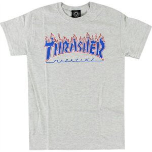 Thrasher Skate Mag Patriot Flame Logo Short Sleeve Tee - Pánské - Triko Thrasher - Šedé - 110300 - Velikost: L