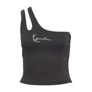 Karl Kani Small Signature Women One Shoulder Top Bi-Color Rib Black/Antha - Dámské - Triko Karl Kani - Černé - 6131129 - Velikost: M