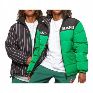 Karl Kani Retro Block Reversible Puffer Jacket Green/Black/White - Pánské - Bunda Karl Kani - Zelené - 6076822 - Velikost: S
