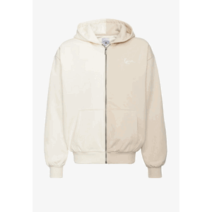 Karl Kani Chest Signature Split OS Full Zip Off White / Light - Pánské - Mikina Karl Kani - Bílé - 6021391 - Velikost: 2XL