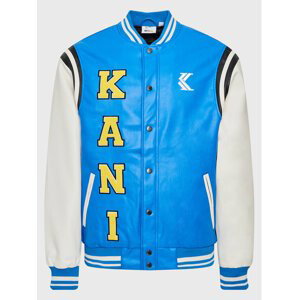 Karl Kani OG Smiley College Jacket Blue/Off White - Pánské - Bunda Karl Kani - Modré - 6085171 - Velikost: S