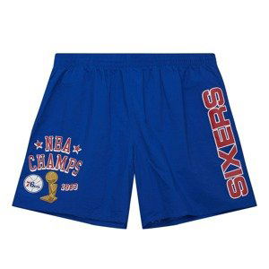 Mitchell & Ness NBA Philadelphia 76ers Team Heritage Woven Shorts - Pánské - Kraťasy Mitchell & Ness - Modré - PSHR5404-P76YYPPPROYA - Velikost: L