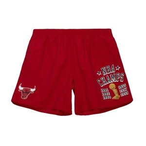 Mitchell & Ness NBA Chicago Bulls Team Heritage Woven Shorts - Pánské - Kraťasy Mitchell & Ness - Červené - PSHR5404-CBUYYPPPSCAR - Velikost: M