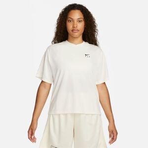 Nike Dri-FIT Warmup Wmns Top Pale Ivory - Dámské - Triko Nike - Bílé - FB7992-110 - Velikost: XL