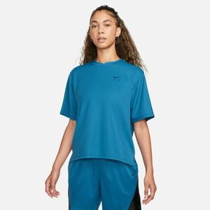 Nike Dri-FIT Wmns Warmup Tee Industrial Blue - Dámské - Triko Nike - Modré - FB7992-457 - Velikost: L