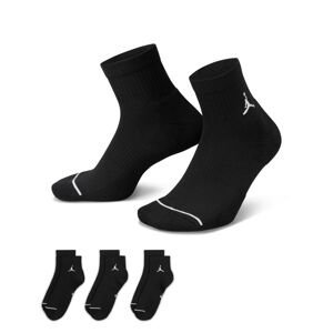 Jordan Everyday Ankle Socks 3-Pack Black - Unisex - Ponožky Jordan - Černé - DX9655-010 - Velikost: S