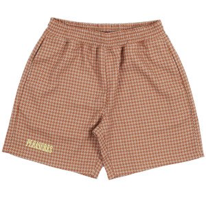 Pleasures Intercept Houndstooth Shorts Brown - Pánské - Kraťasy Pleasures - Hnědé - P23F007-BROWN - Velikost: L