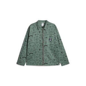 Puma x RIPNDIP AOP Twill Shirt Green - Pánské - Mikina Puma - Zelené - 622198-44 - Velikost: L