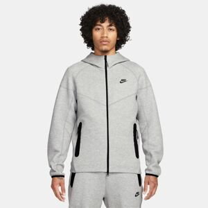 Nike Sportswear Tech Fleece Windrunner Hoodie Heather Grey - Pánské - Mikina Nike - Šedé - FB7921-063 - Velikost: M/T