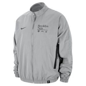 Nike NBA Brooklyn Nets DNA Woven Jacket Fit Silver - Pánské - Bunda Nike - Šedé - FD8524-007 - Velikost: M