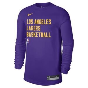 Nike Dri-FIT NBA Los Angeles Lakers Practice Long-Sleeve Tee - Pánské - Triko Nike - Fialové - FD9953-504 - Velikost: S