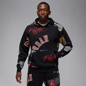 Jordan Brooklyn Fleece AOP Pullover Hoodie - Pánské - Mikina Jordan - Černé - FN4545-010 - Velikost: 2XL