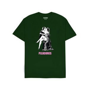 Pleasures French Kiss Tee Hunter Green - Pánské - Triko Pleasures - Zelené - P23W051-GREEN - Velikost: XL