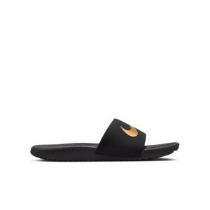 Nike Kawa "Black Metallic Gold" Slides (GS/PS) - Dětské - Pantofle Nike - Černé - 819352-003 - Velikost: 28