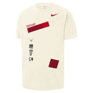 Nike NBA Chicago Bulls Courtside Oversize Tee - Pánské - Triko Nike - Bílé - FV9255-901 - Velikost: M