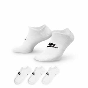 Nike Sportswear Everyday Essential No-Show 3-Pack Socks White - Unisex - Ponožky Nike - Bílé - DX5075-100 - Velikost: S