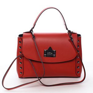 Dámská kožená kabelka červená - Delami Vera Pelle Attimare