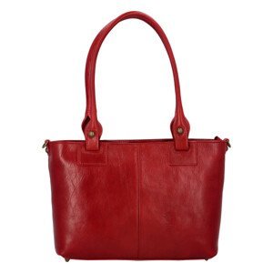 Dámská kožená kabelka červená - Delami Vera Pelle Armenias