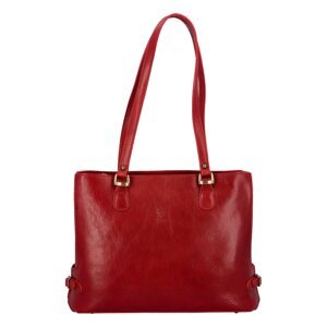 Dámská kožená kabelka na rameno červená - Delami Vera Pelle Amelisa