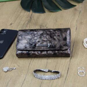 Dámská kožená peněženka šedo/hnědá - Gregorio Sonia