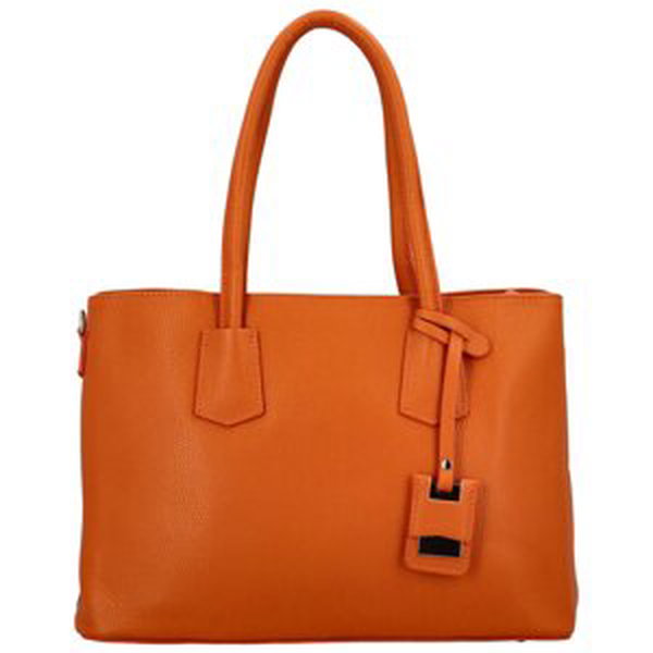 Dámská kožená kabelka přes rameno oranžová - Delami Surevy
