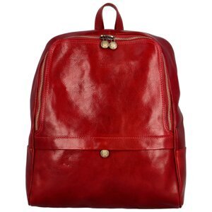Dámský kožený batoh červený - Delami Sarabin