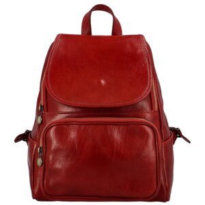 Dámský kožený batoh tmavě červený - Delami Lativa