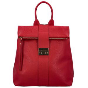 Dámský kožený batoh růžovo/červený - Delami Ahmedus
