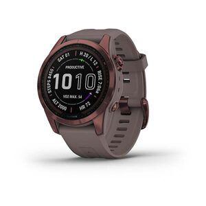 Garmin Fenix 7S Sapphire Solar Titan Dark Bronze/ Gray Silicone Band - 010-02539-29