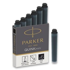 Krátké inkoustové mini bombičky Parker Quink - Inkoustové mini bombičky Parker černé