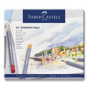 Sada Akvarelové pastelky Faber-Castell Goldfaber Aqua v plechové krabičce - 48 barev 0086/1146480