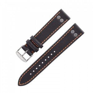 Řemínek Laco Pilot Strap - černá/ oranžová - 18 mm - L – Standardní délka (doporučujeme) - 16 mm