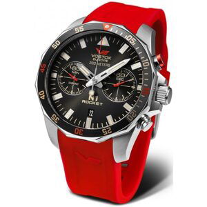 Vostok Europe N-1 Rocket Chrono Line 6S21-225A618S - Červený řemínek