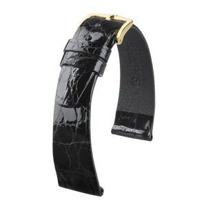 Řemínek Hirsch Prestige Crocodile - černý - 14 mm - M – Střední délka - 12 mm - Zlatá