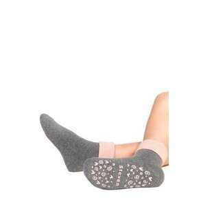 Steven Cotton Candy ABS art.155 Dětské ponožky 23-25 růžová-šedý melanž